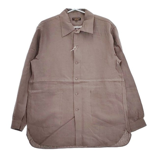 A VONTADE 新品 Gardener Shirt Jacket 定価24200円 VTD-03111-SH リネン サイズM 長袖シャツ ブラウン メンズ アボンタージ【中古】5-0426M∞