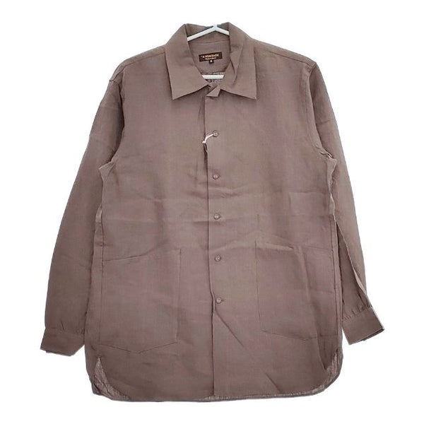 A VONTADE 新品 Gardener Shirt Jacket 定価24200円 VTD-03111-SH リネン サイズS 長袖シャツ ブラウン メンズ アボンタージ【中古】5-0426M∞#