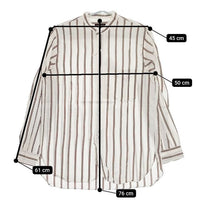 A VONTADE Banded Collar Shirts 定価20900円 VTD-0312-SH ストライプ 長袖シャツ ホワイト ブラウン メンズ アボンタージ【中古】5-0426M∞