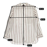 A VONTADE Banded Collar Shirts 定価20900円 VTD-0312-SH ストライプ 長袖シャツ ホワイト ブラウン メンズ アボンタージ【中古】5-0426M∞