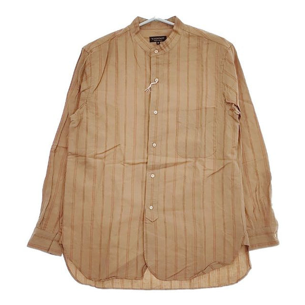 A VONTADE 新品 Banded Collar Shirts 定価20900円 VTD-0312-SH ストライプ 長袖シャツ ベージュ メンズ アボンタージ【中古】5-0426M∞