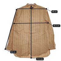A VONTADE 新品 Banded Collar Shirts 定価20900円 VTD-0312-SH ストライプ 長袖シャツ ベージュ メンズ アボンタージ【中古】5-0426M∞