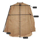A VONTADE 新品 Banded Collar Shirts 定価20900円 VTD-0312-SH ストライプ 長袖シャツ ベージュ メンズ アボンタージ【中古】5-0426M∞
