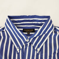 A VONTADE 新品 VTD-0321-SH S Weekend B.D Shirts 定価20900円 長袖シャツ ネイビー ホワイト メンズ アボンタージ【中古】4-1118M♪