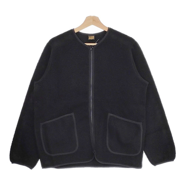 A VONTADE 新品 WOOL SHEEP PILE ZIP CARDIGAN サイズS 定価27500円 ノーカラー ブルゾン ブラック メンズ アボンタージ【中古】4-1018T♪