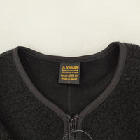 A VONTADE 新品 WOOL SHEEP PILE ZIP CARDIGAN サイズS 定価27500円 ノーカラー ブルゾン ブラック メンズ アボンタージ【中古】4-1018T♪