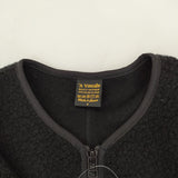 A VONTADE 新品 WOOL SHEEP PILE ZIP CARDIGAN サイズS 定価27500円 ノーカラー ブルゾン ブラック メンズ アボンタージ【中古】4-1018T♪