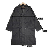 A VONTADE 新品 VTD-0396-JK Double-Breasted Wool Coat サイズS 定価74800円 コート チャコールグレー メンズ アボンタージ【中古】4-1018A♪