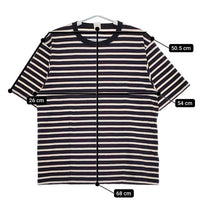 MANUAL ALPHABET 新品 MA-C-058 ボーダー サイズ2 半袖Ｔシャツ カットソー ネイビー メンズ マニュアルアルファベット【中古】5-0424S∞