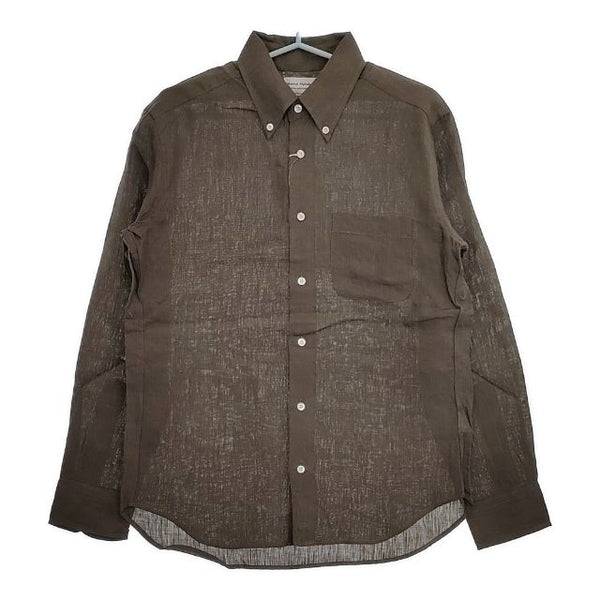 MANUAL ALPHABET 新品 LINEN BASIC BD SHT 定価11800円 BSC-SPT-023 3 長袖シャツ グレー メンズ マニュアルアルファベット【中古】5-0424M∞