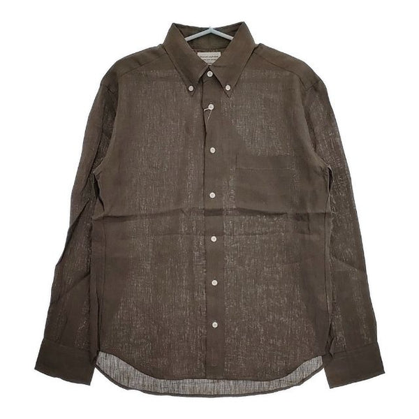 MANUAL ALPHABET 新品 LINEN BASIC BD SHT 定価11800円 BSC-SPT-023 4 長袖シャツ グレー メンズ マニュアルアルファベット【中古】5-0424M∞