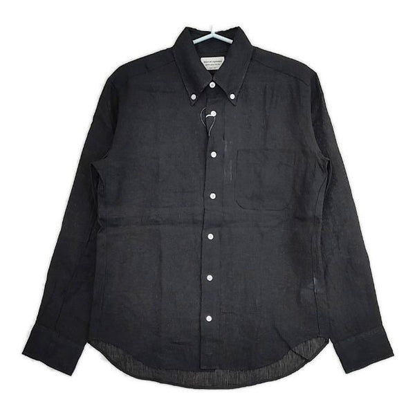 MANUAL ALPHABET 新品 LINEN BASIC BD SHT 定価11800円 BSC-SPT-023 2 長袖シャツ ブラック メンズ マニュアルアルファベット【中古】5-0424M∞