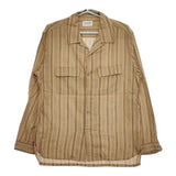 MANUAL ALPHABET 新品 MS-S-422 レーヨン混 ストライプ 定価12500円 長袖シャツ ベージュ メンズ マニュアルアルファベット【中古】5-0424M∞