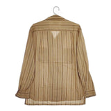 MANUAL ALPHABET 新品 MS-S-422 レーヨン混 ストライプ 定価12500円 長袖シャツ ベージュ メンズ マニュアルアルファベット【中古】5-0424M∞