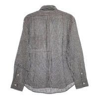 MANUAL ALPHABET 新品 LINEN BASIC BD SHT 定価14080円 チェック 長袖シャツ ブラック ホワイト メンズ マニュアルアルファベット【中古】5-0424M∞