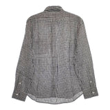 MANUAL ALPHABET 新品 LINEN BASIC BD SHT 定価14080円 チェック 長袖シャツ ブラック ホワイト メンズ マニュアルアルファベット【中古】5-0424M∞