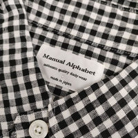 MANUAL ALPHABET 新品 LINEN BASIC BD SHT 定価14080円 チェック 長袖シャツ ブラック ホワイト メンズ マニュアルアルファベット【中古】5-0424M∞