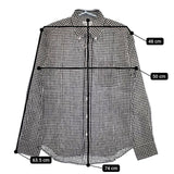 MANUAL ALPHABET 新品 LINEN BASIC BD SHT 定価14080円 チェック 長袖シャツ ブラック ホワイト メンズ マニュアルアルファベット【中古】5-0424M∞