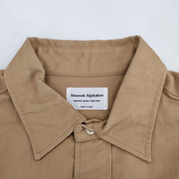 MANUAL ALPHABET 新品 MA-S-447 サイズ2 定価13800円 長袖シャツ ベージュ メンズ マニュアルアルファベット【中古】4-1123M♪