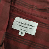 MANUAL ALPHABET 新品 レーヨンオープンカラーシャツ 定価13750円 2 長袖シャツ ワインレッド メンズ マニュアルアルファベット【中古】5-0413M∞