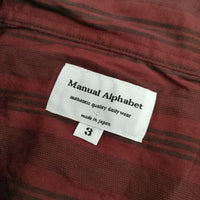 MANUAL ALPHABET 新品 レーヨンオープンカラーシャツ 定価13750円 3 長袖シャツ ワインレッド メンズ マニュアルアルファベット【中古】5-0413M∞