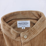 MANUAL ALPHABET 新品 サイズ2 POEMER SHIRT 定価19580円 バンドカラー 長袖シャツ ベージュ メンズ マニュアルアルファベット【中古】4-1018T♪