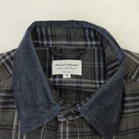 MANUAL ALPHABET 新品 3 MONALUCE S/TARTAN COAT 定価26180円 ステンカラーコート グレー メンズ マニュアルアルファベット【中古】4-1018T♪