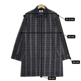 MANUAL ALPHABET 新品 3 MONALUCE S/TARTAN COAT 定価26180円 ステンカラーコート グレー メンズ マニュアルアルファベット【中古】4-1018T♪