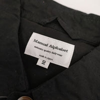 MANUAL ALPHABET 新品 40タイプライターシャツコート 定価16280円 コットン コート ブラック メンズ マニュアルアルファベット【中古】5-0413M∞
