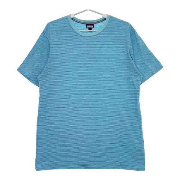 patagonia オーガニックコットン ボーダー 52440 半袖Ｔシャツ カットソー ブルー ライトブルー メンズ パタゴニア【中古】5-0501S∞