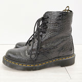 Dr.Martens クロコダイル型押し 8ホール サイズUK6 AW006 KV 09 S ブーツ ブラック メンズ ドクターマーチン【中古】4-1205G◆