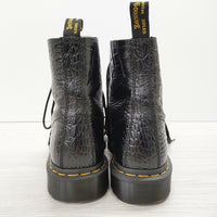 Dr.Martens クロコダイル型押し 8ホール サイズUK6 AW006 KV 09 S ブーツ ブラック メンズ ドクターマーチン【中古】4-1205G◆