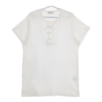 Yohji Yamamoto POUR HOMME 釈迦ボタンヘンリー 定価30800円 HD-T25-080 半袖Ｔシャツ カットソー 21SS ホワイト メンズ ヨウジヤマモトプールオム【中古】5-0623S∞