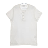 Yohji Yamamoto POUR HOMME 釈迦ボタンヘンリー 定価30800円 HD-T25-080 半袖Ｔシャツ カットソー 21SS ホワイト メンズ ヨウジヤマモトプールオム【中古】5-0623S∞