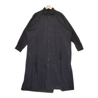B Yohji Yamamoto Broad Long Shirt ブロードロングシャツ レースアップワンピース 20SS ブラック ビーヨウジヤマモト【中古】4-1219M♪