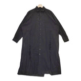 B Yohji Yamamoto Broad Long Shirt ブロードロングシャツ レースアップワンピース 20SS ブラック ビーヨウジヤマモト【中古】4-1219M♪