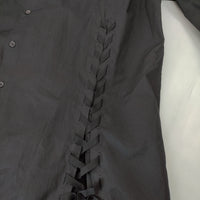 B Yohji Yamamoto Broad Long Shirt ブロードロングシャツ レースアップワンピース 20SS ブラック ビーヨウジヤマモト【中古】4-1219M♪