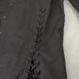 B Yohji Yamamoto Broad Long Shirt ブロードロングシャツ レースアップワンピース 20SS ブラック ビーヨウジヤマモト【中古】4-1219M♪