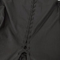 B Yohji Yamamoto Broad Long Shirt ブロードロングシャツ レースアップワンピース 20SS ブラック ビーヨウジヤマモト【中古】4-1219M♪