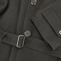 FRANK LEDER ベルテッドウールステンカラーコート サイズS ステンカラーコート ブラック メンズ フランクリーダー【中古】4-1116T♪