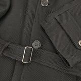 FRANK LEDER ベルテッドウールステンカラーコート サイズS ステンカラーコート ブラック メンズ フランクリーダー【中古】4-1116T♪