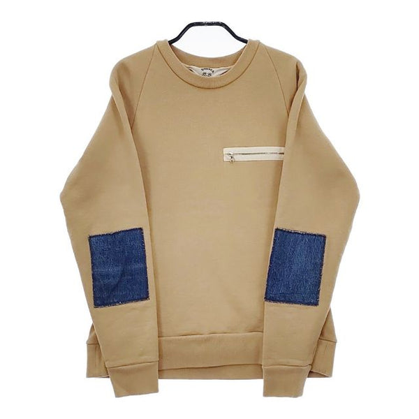 SUNSEA Denim Patch Sweatshirt 16A05 裏起毛 トレーナー エルボーパッチ スウェット ベージュ メンズ サンシー【中古】5-0104T∞