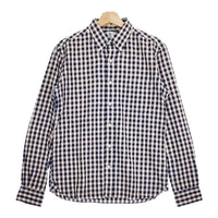 JOURNAL STANDARD GAMBERT CUSTOM SHIRTS ギンガム ボタンダウン BD 長袖シャツ ネイビー アイボリー メンズ ジャーナルスタンダード【中古】5-0118M∞