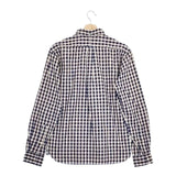 JOURNAL STANDARD GAMBERT CUSTOM SHIRTS ギンガム ボタンダウン BD 長袖シャツ ネイビー アイボリー メンズ ジャーナルスタンダード【中古】5-0118M∞