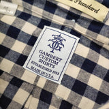 JOURNAL STANDARD GAMBERT CUSTOM SHIRTS ギンガム ボタンダウン BD 長袖シャツ ネイビー アイボリー メンズ ジャーナルスタンダード【中古】5-0118M∞