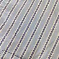 Harriss バンドカラーシャツ ストライプ 長袖シャツ ブルー ホワイト メンズ ハリス【中古】5-0317M∞