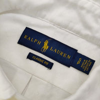 RALPH LAUREN ボタンダウンシャツ ワンポイント 刺繍 クラシックフィット 長袖シャツ ホワイト メンズ ラルフローレン【中古】5-0118M∞