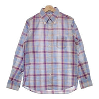 INDIVIDUALIZED SHIRTS アメリカ製 USA製 スタンダードフィット チェック BD 長袖シャツ ブルー メンズ インディビジュアライズドシャツ【中古】5-0317M∞