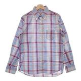 INDIVIDUALIZED SHIRTS アメリカ製 USA製 スタンダードフィット チェック BD 長袖シャツ ブルー メンズ インディビジュアライズドシャツ【中古】5-0317M∞