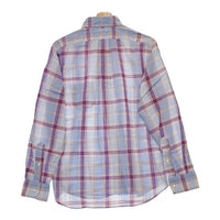INDIVIDUALIZED SHIRTS アメリカ製 USA製 スタンダードフィット チェック BD 長袖シャツ ブルー メンズ インディビジュアライズドシャツ【中古】5-0317M∞
